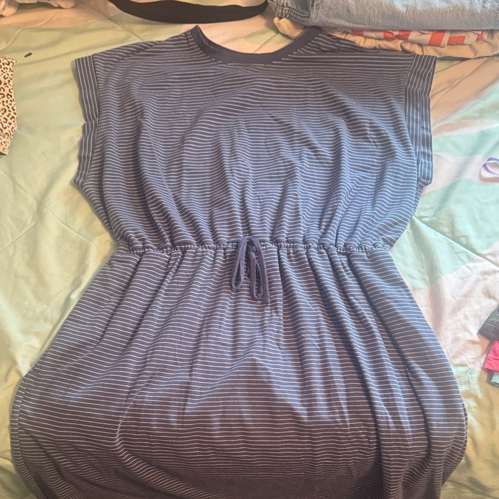 A New Day Blue and White Striped Top